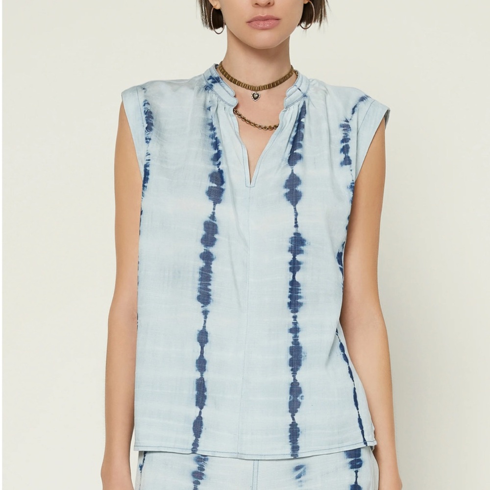 Current Air Light Blue Tie-Dye Blouse